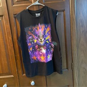 Mens Sleeveless Clown Graphic Top - Black & Purple Killer Klowns from Outer Spac